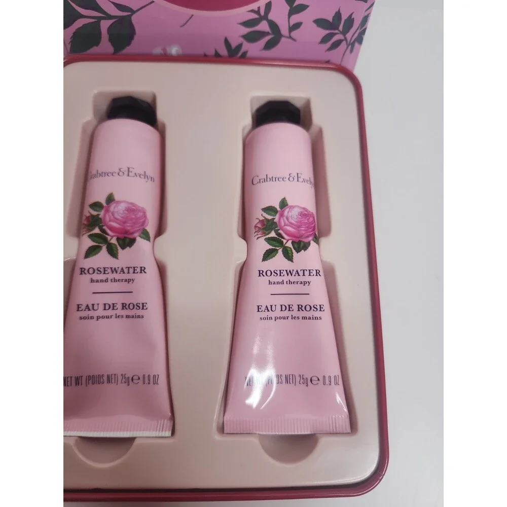 Set Of 2 CRABTREE & EVELYN Rosewater Ultra-Moisturising Hand Therapy 0.9 oz ea